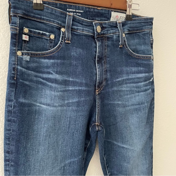 AG Adriano Goldschmied The Farrah Skinny High Rise Jeans Size 30R Medium Blue - Picture 5 of 8